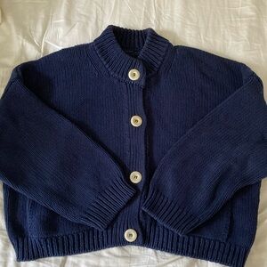 Babaa No 23 Cardigan in navy cotton